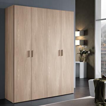Armadio Moderno Small 4 Ante Battenti - 163,4x53,3 h211 cm - Salvaspazio - Camera da Letto - Olmo - Made in Italy Marino Fa Mercato