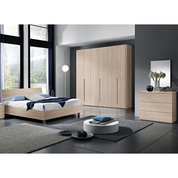 Armadio Moderno Easy 6 Ante Battenti - 244x53 h245 cm - Camera da Letto - Olmo - Made in Italy