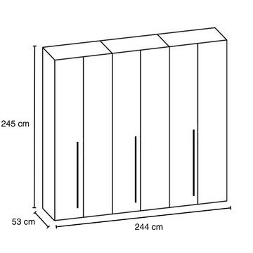 Armadio Moderno Easy 6 Ante Battenti - 244x53 h245... - Marino Fa Mercato