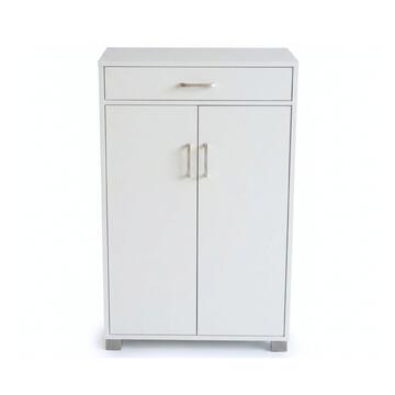 Mobile Scarpiera Salvaspazio Bianco 60x30 h94 cm con Cassetto + 2 Ante