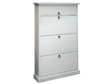 Scarpiera classica 3 ante arte povera legno bianco H128 Marino Fa Mercato