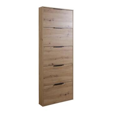 Scarpiera Moderna Slim 5 Ribalte Rovere h 173,5 cm