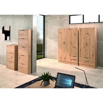 Scarpiera Moderna Slim 5 Ribalte Rovere h 173,5 cm - Marino Fa Mercato