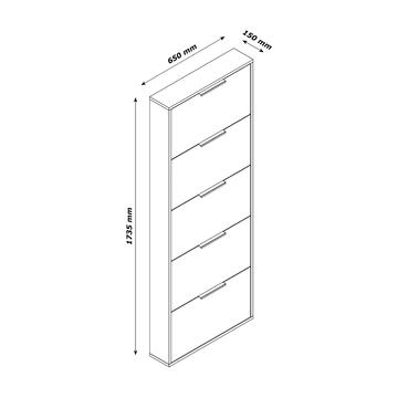 Scarpiera Moderna Slim 5 Ribalte Bianco Lucido h 173,5... - Marino Fa Mercato