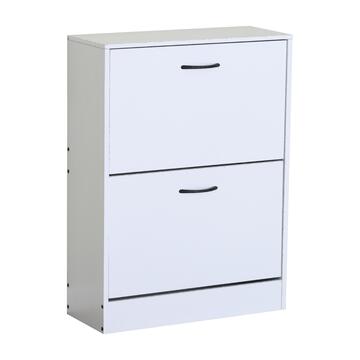 Scarpiera Moderna 2 Ribalte Bianca con Doppio Scoparto... - Marino Fa Mercato