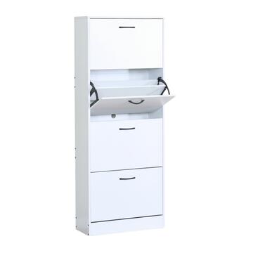 Scarpiera Moderna 4 Ribalte Bianca con Doppio Scoparto... - Marino Fa Mercato