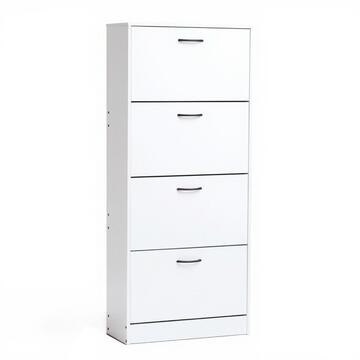 Scarpiera Moderna 4 Ribalte Bianca con Doppio Scoparto... - Marino Fa Mercato