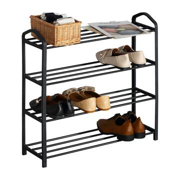 Scarpiera Moderna Inity in Metallo e Plastica Nera... - Marino Fa Mercato