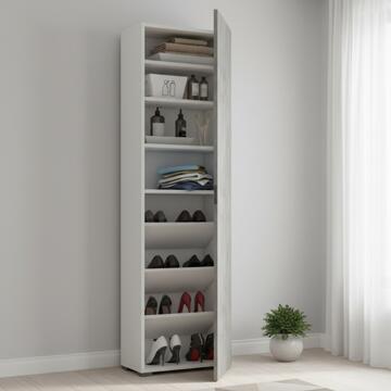 Mobile armadio multiuso 1 anta bianco/cemento 195h, Terraneo