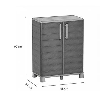 Mobile in Plastica Antracite 68x37 h90 cm con 2 Ante... - Marino Fa Mercato