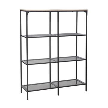 Scaffale per Ufficio 3 Ripiani 100x136x36cm in Metallo Nero