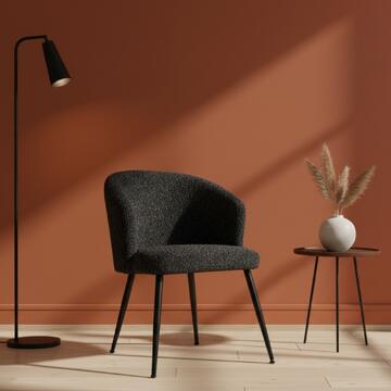 Poltrona Gilly Bouclé Nera 59x78x59cm