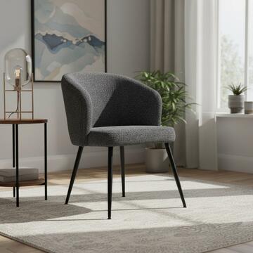 Poltrona Gilly Bouclé Grigia 59x78x59cm