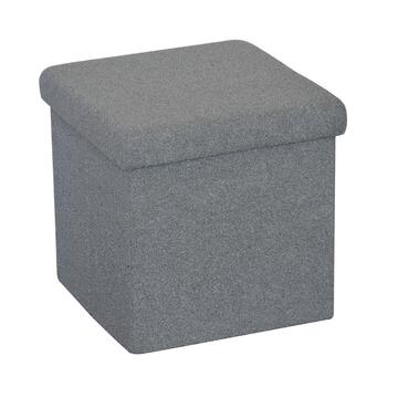 Pouff Bouclé contenitore pieghevole 38x38x38 Nero... - Marino Fa Mercato