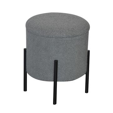 Pouff Bouclé Round diametro 30xh38 bianco / tortora... - Marino Fa Mercato