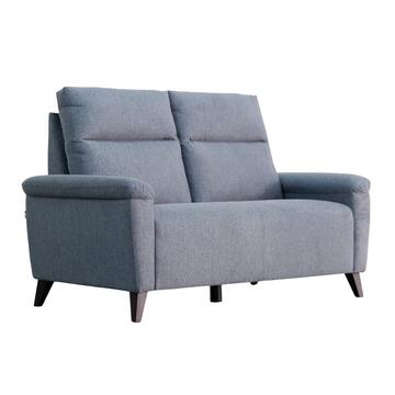 Divano Moderno 2 Posti Grigio con Sedute Ampie in Tessuto Effetto Tramato Symple Made in Italy