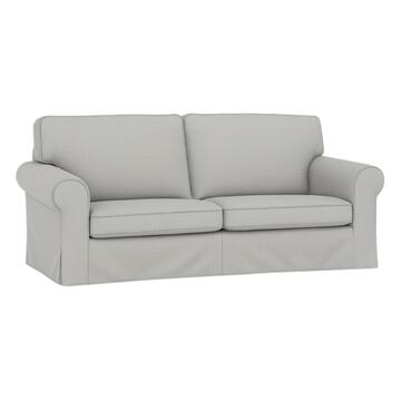 Divano 2 Posti Sofia Grigio Chiaro Melange - 160x98 h97 cm - Divano Classico Sfoderabile - Made in Italy