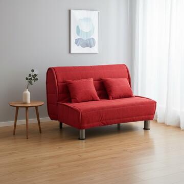 Divano Letto Bomber Rosso 1 Piazza e Mezzo, Sfoderabile con Cuscini, 125x94 cm