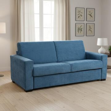 Divano Letto Sara 2 Posti Blu 175x95 h 88 cm in Fibra di Poliestere Tramata Sfoderabile