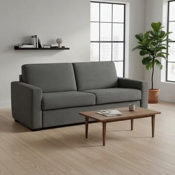 Divano Letto Sara 2 Posti Grigio 200x95 h 88 cm in Fibra di Poliestere Tramata Sfoderabile