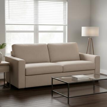 Divano Letto Sara 2 Posti Beige 200x95 h 88 cm in Fibra di Poliestere Tramata Sfoderabile