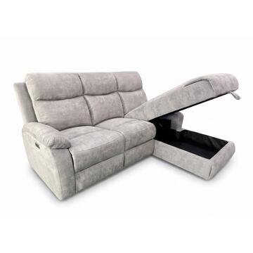 Divano 3 Posti Naly Greige con Recliner Elettrico +... - Marino Fa Mercato