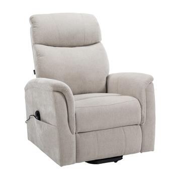 Poltrona Motorizzata Solea Beige - 2 Motori + Telecomando 4 Funzioni - 2 Tasche Laterali - 97x80 h107 cm