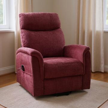 Poltrona Motorizzata Solea Rossa - 2 Motori + Telecomando 4 Funzioni - 2 Tasche Laterali - 97x80 h107 cm