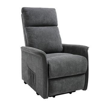 Poltrona Motorizzata Essenza Grigia - 1 Motore + Telecomando 2 Funzioni - 2 Tasche Laterali - 93x73 h 105 cm