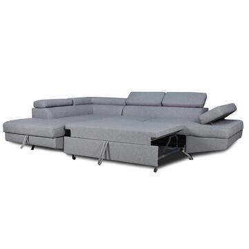 Divano Letto Riolo Angolare SX Grigio - 3 Posti - 272x192 h86 cm - con Vano Contenitore - Made in Italy