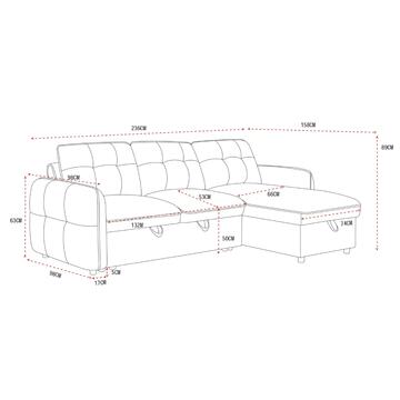 Divano Letto Angolare 3 Posti Reversibile Quincy Grigio... - Marino Fa Mercato