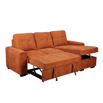 Divano Letto Angolare 3 Posti Reversibile Gael Arancione... - Marino Fa Mercato