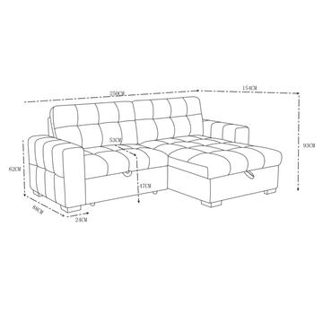 Divano Letto Angolare Reversibile Eclisse Grigio 3... - Marino Fa Mercato