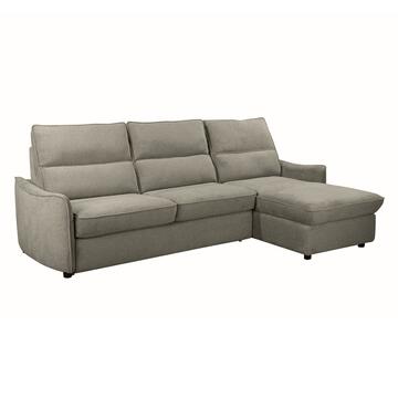 Divano Letto Angolare Yanis Tortora 3 Posti con Chaise Longue Reversibile 271x165 h102 cm