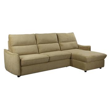 Divano Letto Angolare Yanis Verde 3 Posti con Chaise Longue Reversibile 271x165 h102 cm
