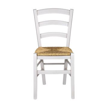 Sedia Tradizionale Paesana in Legno Colore Ghiaccio - con Seduta Impagliata - 41,5x40 h88 cm - per Case, Ristoranti, Bar, Agriturismi, Osterie, Enoteche