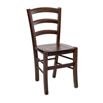Sedia Tradizionale Paesana in Legno Colore Noce - con Seduta in Legno - 41,5x40 h88 cm - per Case, Ristoranti, Bar, Agriturismi, Osterie, Enoteche