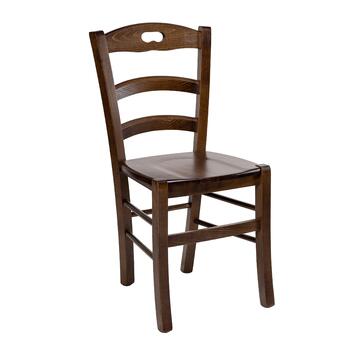 Sedia Tradizionale Savoia in Legno Colore Noce - con Seduta in Legno - 42x40 h88 cm - per Case, Ristoranti, Bar, Agriturismi, Osterie, Enoteche