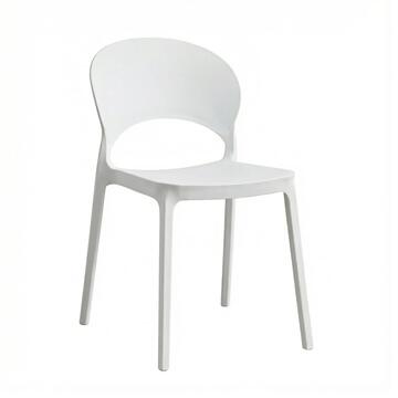 Sedia Fortis Bianca in Polipropilene - 47x58 h78 cm - Impilabile - per Soggiorno, Ufficio, Bar, Ristorante