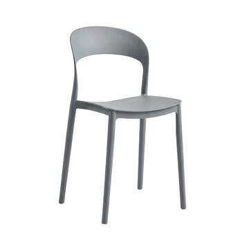 Sedia Xena Grigia in Polipropilene - 43x46 h77 cm - Impilabile - per Soggiorno, Ufficio, Bar, Ristorante