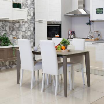 Sedia Moderna Nancy in Ecopelle Bianca 47x50 h 100... - Marino Fa Mercato