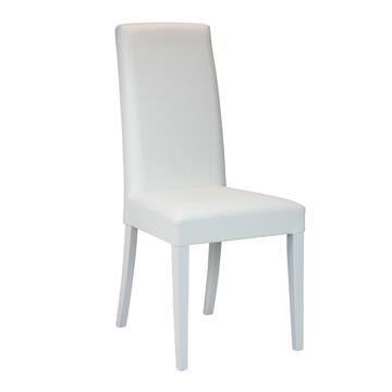 Sedia Moderna Nancy in Ecopelle Bianca 44x48 h 100 cm