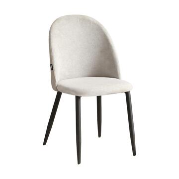 Sedia Moderna Sissy Grigia - 55x48 h86 cm - per Sala da Pranzo, Angoli Studio, Spazio Relax - con Gambe in Metallo Nero