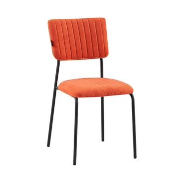 Sedia Moderna Plinia Arancione 53x43 h84 cm con Gambe in Metallo Nero Opaco