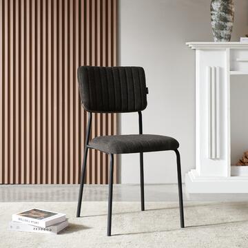 Sedia Moderna Plinia Nera 53x43 h84 cm con Gambe in Metallo Nero Opaco