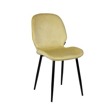 Sedia Moderna Piky in Velluto Crema 46x90x50 - con Gambe in Metallo