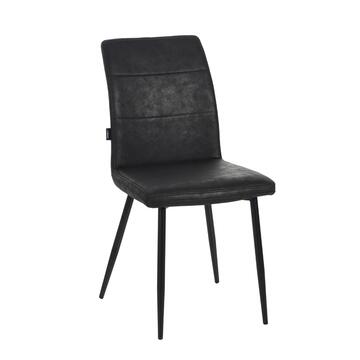 Sedia Moderna Febe Nera 43x59 h 87 cm con Gambe in Metallo Verniciato Nero