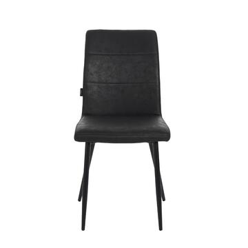 Sedia Moderna Febe Nera 43x59 h 87 cm con Gambe in Metallo Verniciato Nero