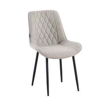 Sedia Moderna Zora Tortora - 58x53 h84 cm - per Sala da Pranzo, Open Space, Angoli Studio - con Gambe in Metallo Nero Verniciato