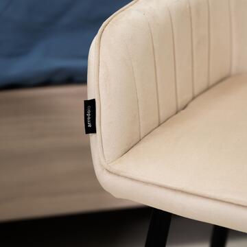 Poltroncina Moderna Beige Nemesi con Gambe in Ferro... - Marino Fa Mercato
